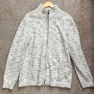 Nautica Men's Heather Gray Zip-Up Sweater